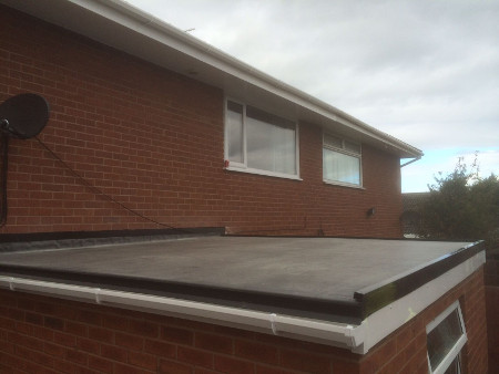 felt covered flat roof - P W Contractors.