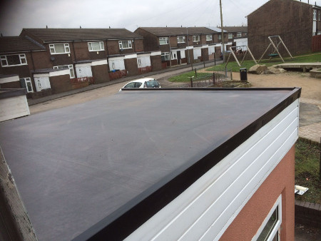 Re-felted old flat roof - W Contractors.