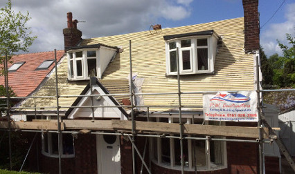 Re-roofing a bungalow - P W Contractors, Manchester.