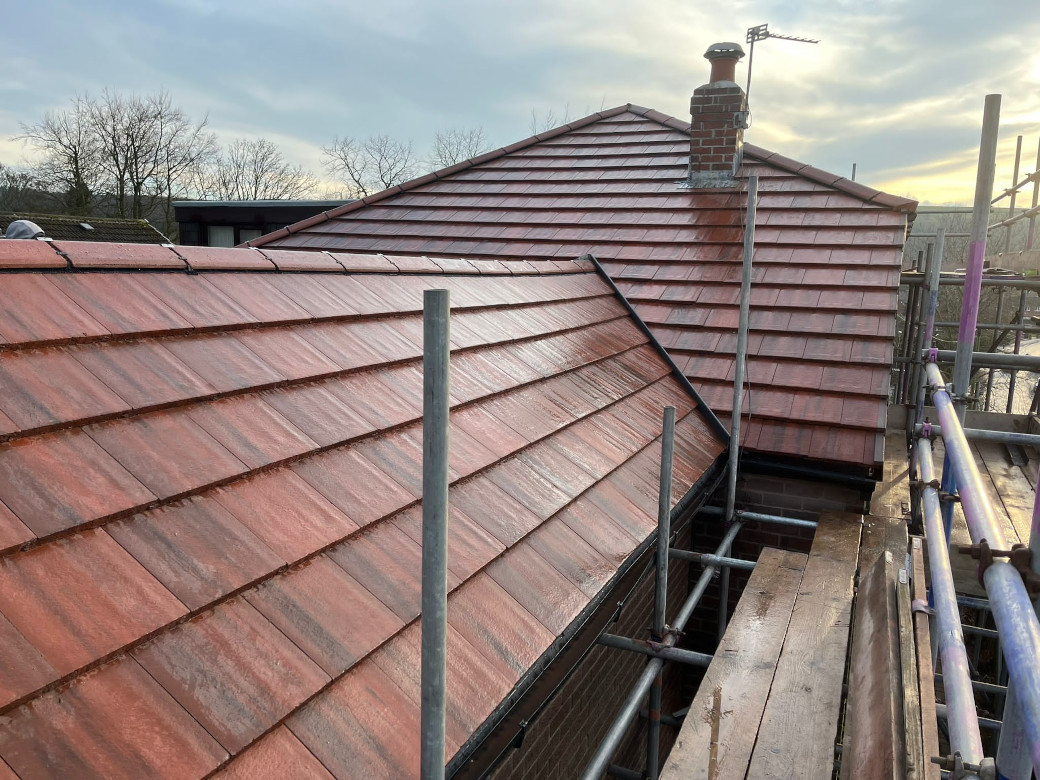 New composite tile roof construction in Bolton.